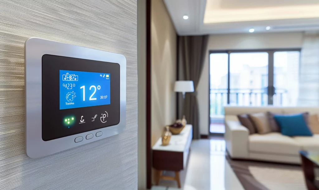 Vue commande de clim chambre d'hôtel