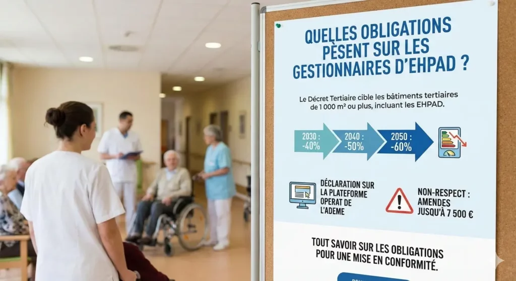 Affiche décret tertiaire pour Ehpad
