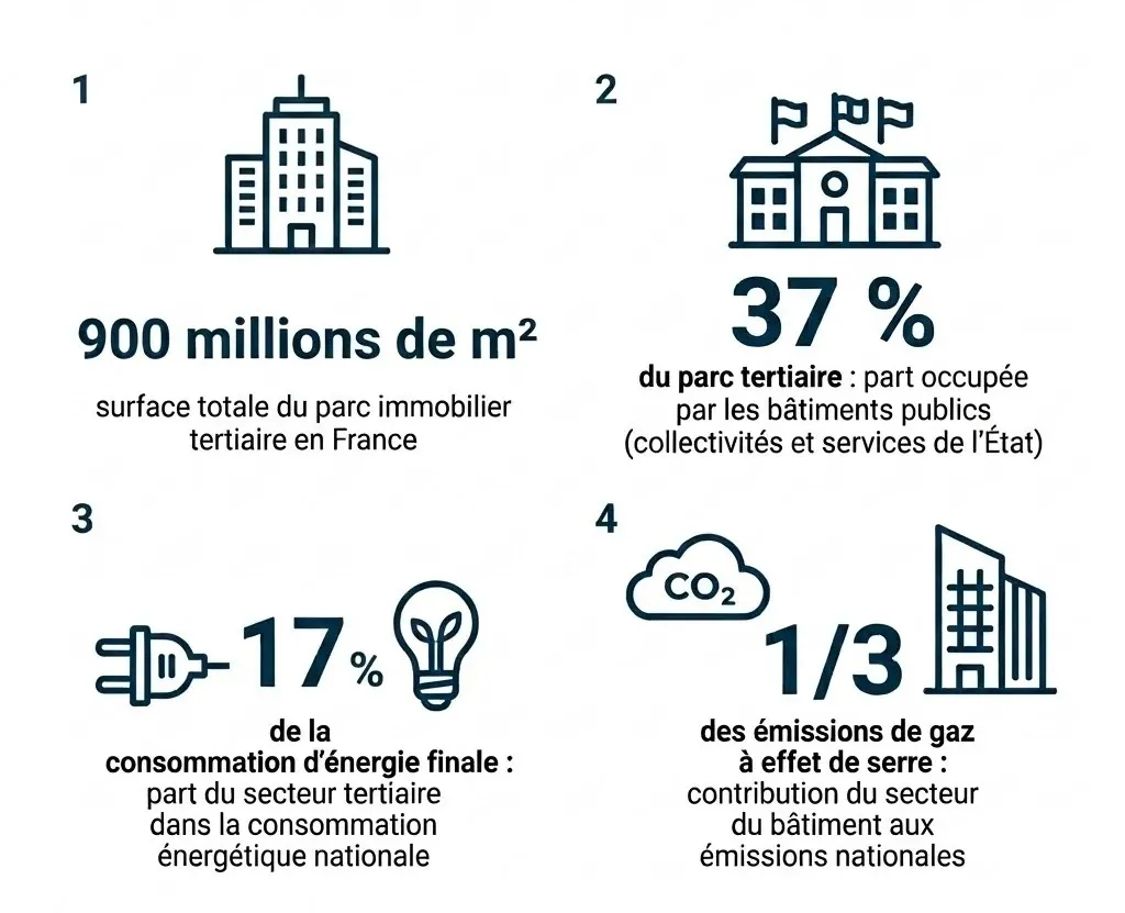 Picto chiffres clés parc tertiaire France collectivités