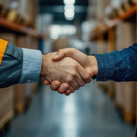 Zoom poignée de main partenaire client